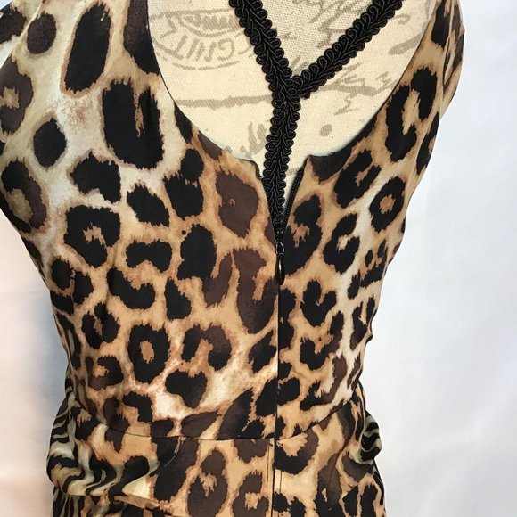 Express-Draped neckline Cheetah Dress - Picture 6 of 11